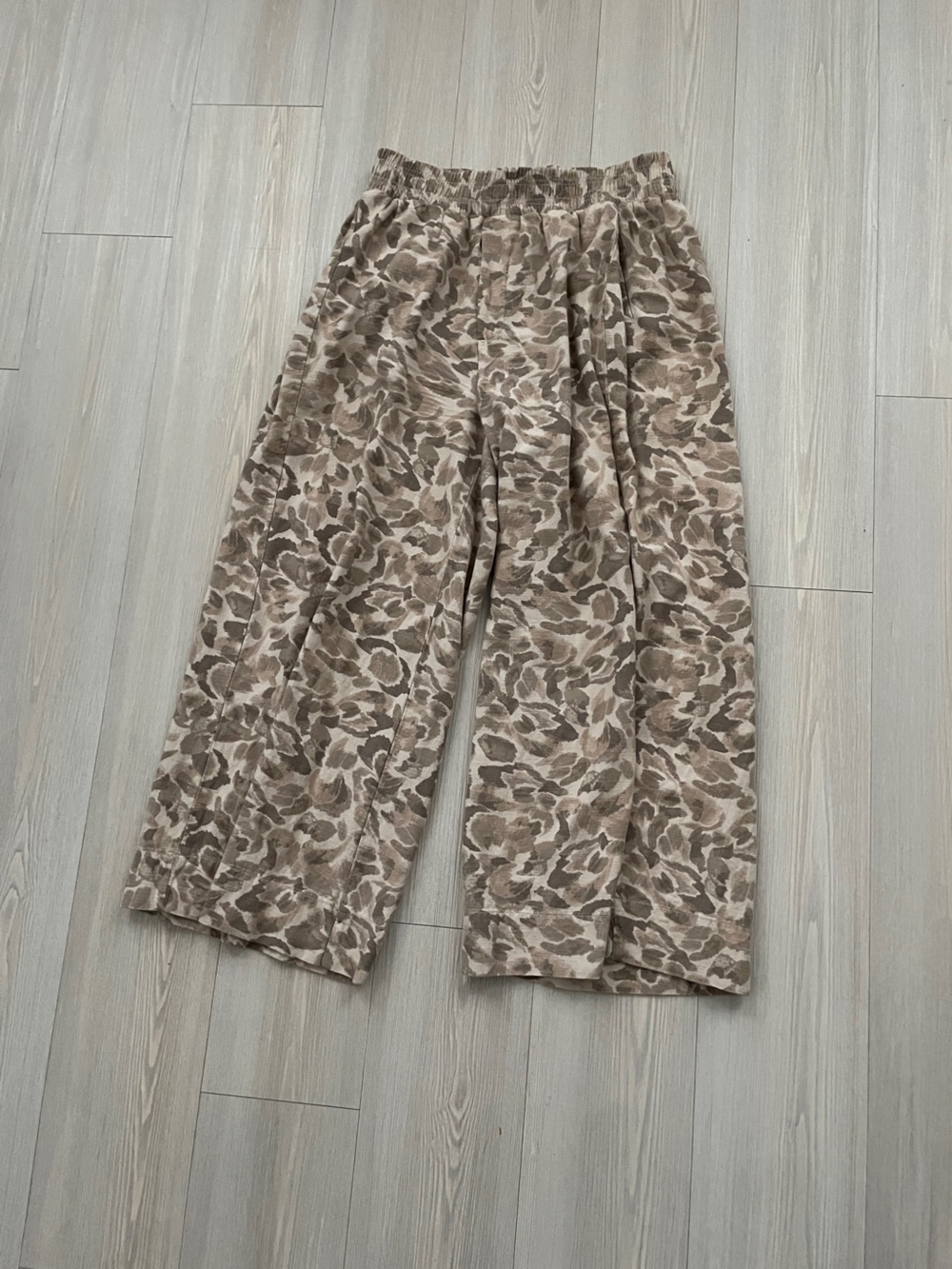 Democracy Brown Animal-Print Wide Leg Baggy Pants